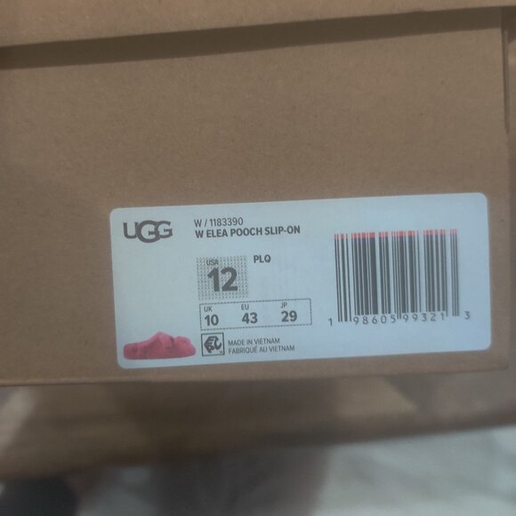 UGG shearling puppy slippers size 12 W 10 M New - Picture 2 of 5